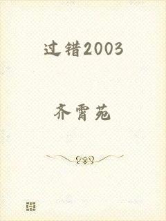 过错2003