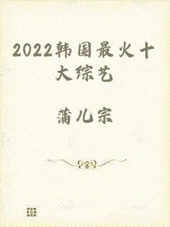 2022韩国最火十大综艺